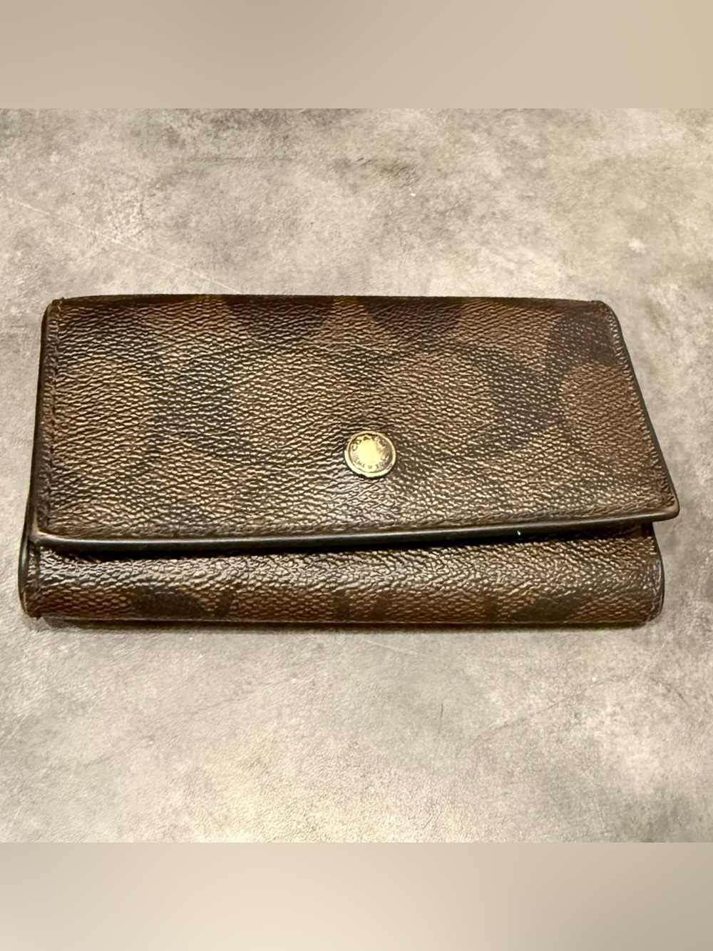 Coach Rare Key & Card Holder, Leather & Coated Canvas